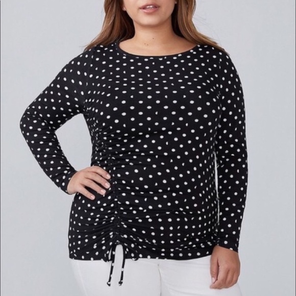 Lane Bryant Tops - Lane Bryant Sz 22/24 Black/White Polka Dot Top NWT Lane Bryant Tops - Lane Bryant Sz 22/24 Black/White Polka Dot Top NWT